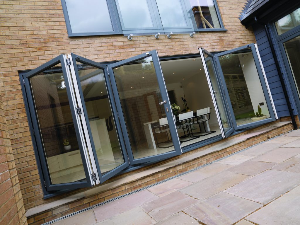 Grey Bi-Folding Door