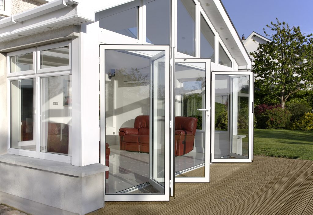 White Bi-Folding Door