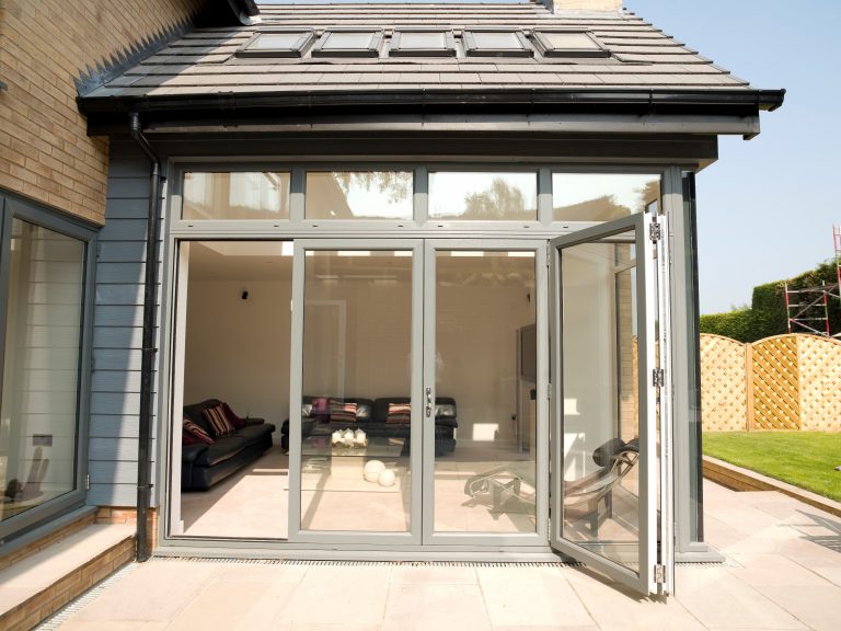 Teal Bi-Folding Doors